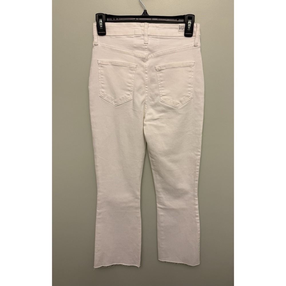 Frank And Eileen Galway Wide Leg Jeans Women's 26 White Denim Cropped Frayed Hem - Picture 4 of 16